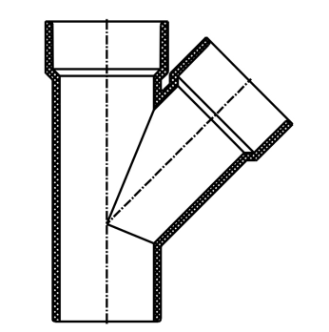 ABS DWV 45 Street Wye (SPG x HUB x HUB)