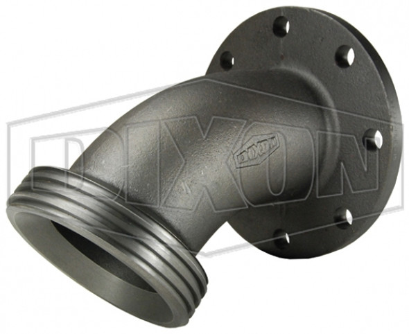 HUF206400FLG-45 - Female Hammer Union 45° Elbow Adapter x 125# Flange