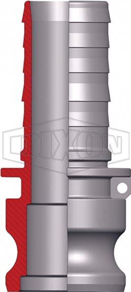 200-E-PM - Dixon Cam & Groove Type E Adapter x Hose Shank