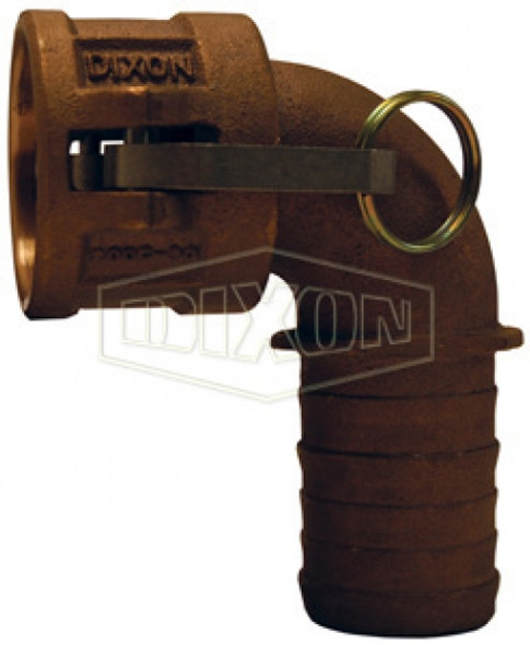 125C-90BR - Cam & Groove 90° Type C Coupler x Hose Shank Elbow