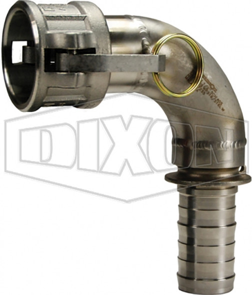 150C-90SS - Cam & Groove 90° Type C Coupler x Hose Shank Elbow