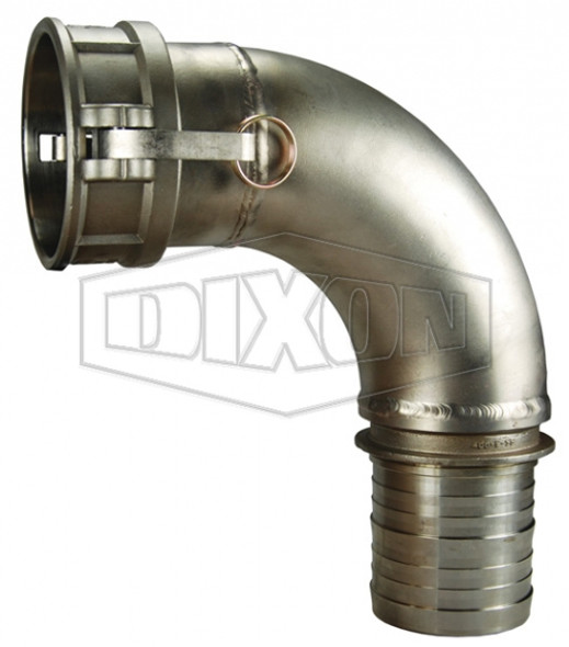 400C-90SS - Cam & Groove 90° Type C Coupler x Hose Shank Elbow