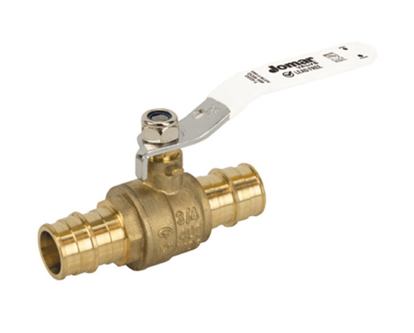 Lead Free Brass Ball Valve, 2 Piece, Threaded x Expansion Pex Connection, Stainless Steel Ball and Stem, Dezincification Resistant Brass, 400 WOG