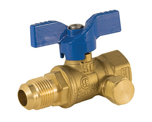 Gas Ball Valve, 2 Piece, with Side Tap, 600 WOG