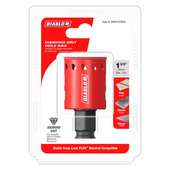 1-3/8 in. Diamond Grit Hole Saws in retail packaging