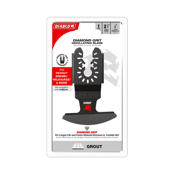 Universal Fit Diamond Grit Oscillating Blade for Grout in retail packaging
