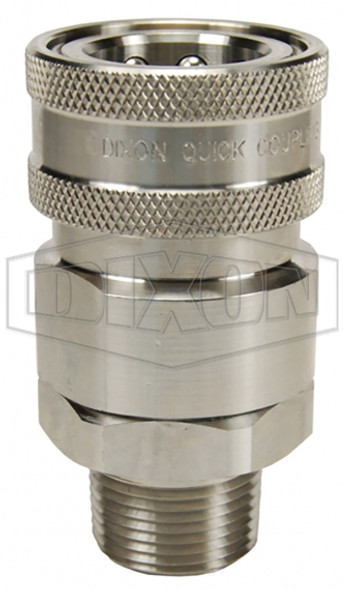 12VM12-SS - V-Series Valved Male Coupler