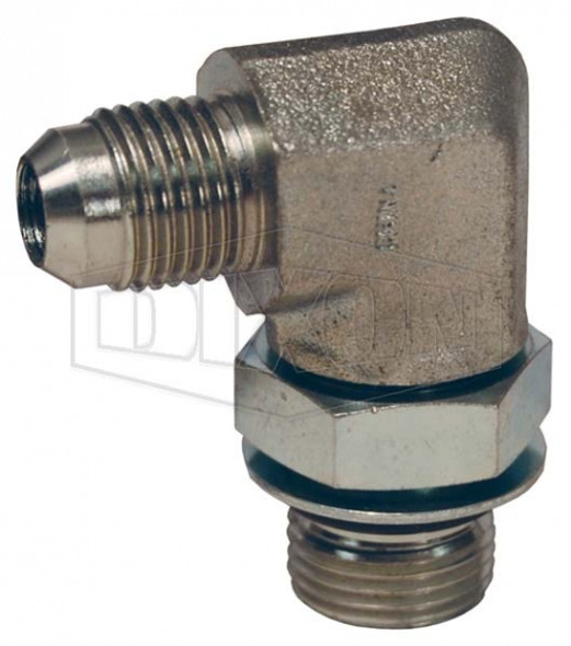 B3801-12-12 - British Thread Adapter JIC Male 37° Flare x Male BSPP 90° Elbow