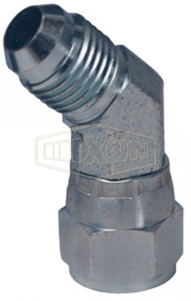 6502-4 - 45° Male JIC 37° Flare x Female JIC 37° Swivel Elbow