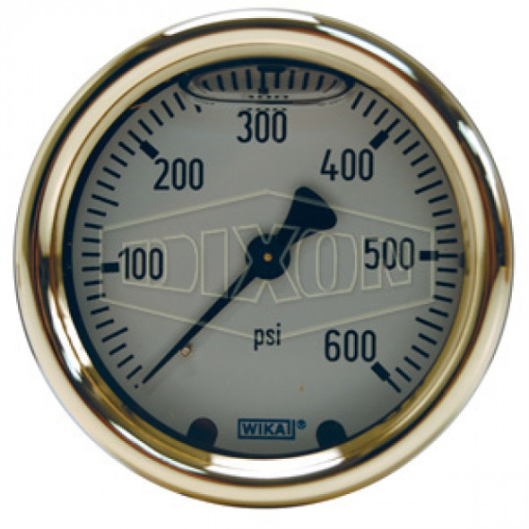 GLBRC1000 - Brass Liquid Filled Center Back Mount Gauge