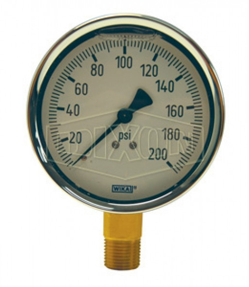 GLBR200 - Brass Liquid Filled Lower Mount Gauge