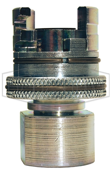 4PF6-FS - Dual-Lock P-Series Thor Interchange Female Thread Coupler with Knurled Flanged Sleeve