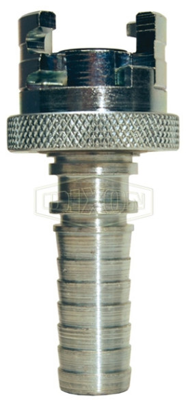 4PS4-FS - Dual-Lock P-Series Thor Interchange Hose Barb Coupler with Knurled Flanged Sleeve