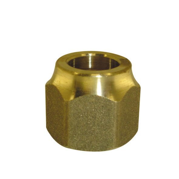 5/8" x 1/2" Flare Brass Short Forged Reducing Nut