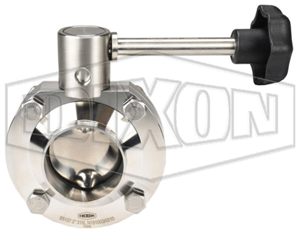 B5107E075BB-B - B5107-Series Butterfly Valve with Infinite Handle Weld End