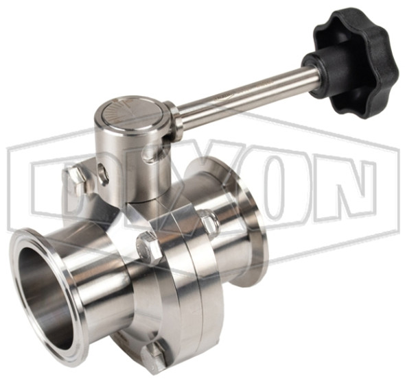 B5107E075CC-B - B5107-Series Butterfly Valve with Infinite Handle Clamp End