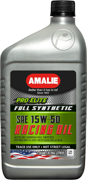 AMALIE Pro Elite Full Synthetic Racing Oil 15W-50 Motor Oil (160-72336-56) 1 Quart Bottle, Pack of 12