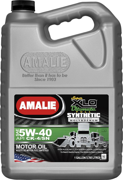 AMALIE Super XLO Ultimate 5W-40 Full Synthetic With Moly Heavy Duty Engine Oil (160-60197-36) 1 Gallon, Pack of 4