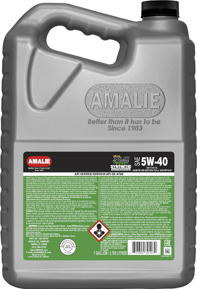 AMALIE Super XLO Ultimate 5W-40 Full Synthetic With Moly Heavy Duty Engine Oil (160-60197-36) 1 Gallon, Pack of 4