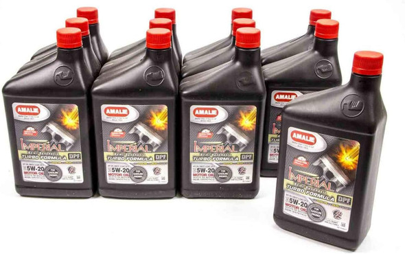 AMALIE Imperial Turbo Formula 5W-20 Motor Oil (160-71046-56) 1 Quart Bottle, Pack of 12