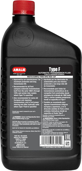 AMALIE Ford Type F Automatic Transmission Fluid (160-62836-56) 1 Quart Bottle, Pack of 12