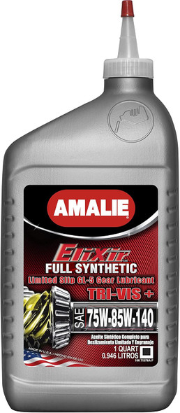 AMALIE Elixir Synthetic Tri-Vis Plus Limited Slip GL-5 75W-85W-140 (160-71376-56) 1 Quart Bottle, Pack of 12