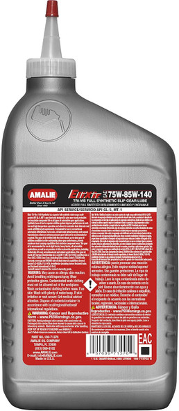 AMALIE Elixir Synthetic Tri-Vis Plus Limited Slip GL-5 75W-85W-140 (160-71376-56) 1 Quart Bottle, Pack of 12