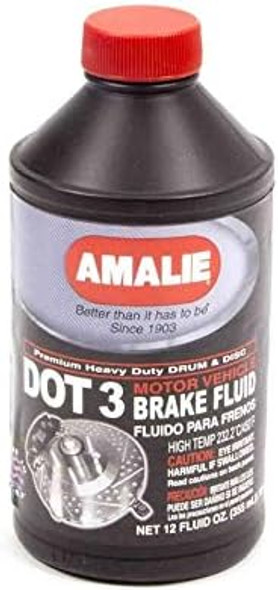 AMALIE Dot 3 Brake Fluid (160-65031-92) 12 Ounce Bottle, Pack of 12