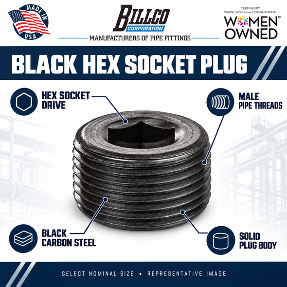 Billco Black Hex Socket Plug feature graphic