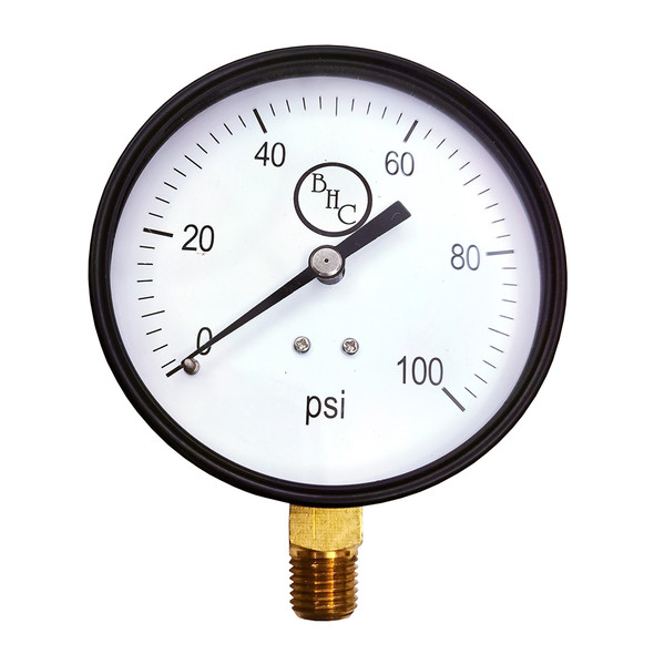 3-1/2" x 100lbs Pressure Gauge (2lb Increments)
