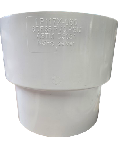PVC SDR 35 Adapter Bushing (SPG Hub x DWV Hub)