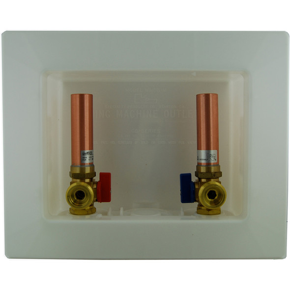 1/2" CPVC Washing Box w/ Qtr Turn Arrester Valves- Center Drain- Lead Free