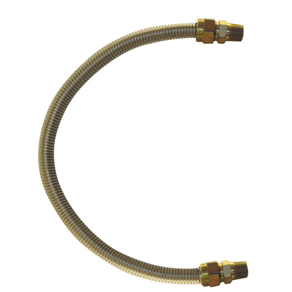 3/4" MIP x 3/4" MIP x 24" L Uncoated Gas Connector (5/8" OD Hose)