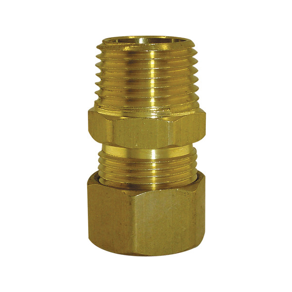1/4" OD x 1/2" MPT Brass Compression Coupling