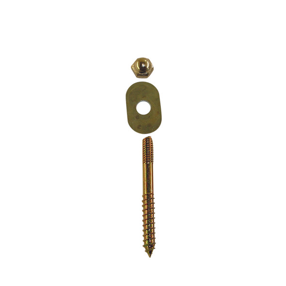 1/4" x 2-1/2" Brass Plated Closet Screw and Oval Washer- Bulk