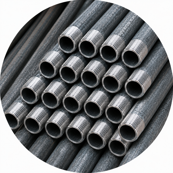 Standard Galvanized Schedule 40 Threaded Steel Pipe - 10' Lengths