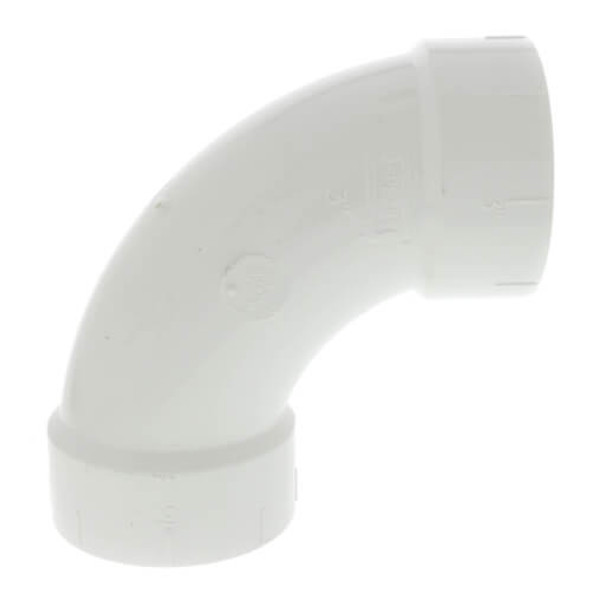 PVC DWV Long Sweep 1/4 Bend 90 Elbow (HUB x HUB) PVC DWV Long Sweep 1/4 Bend 90 Elbow (HUB x HUB)