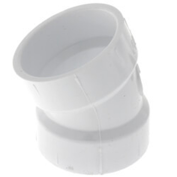 PVC DWV 1/16 Bend 22.5 Elbow (HUB x HUB) PVC DWV 1/16 Bend 22.5 Elbow (HUB x HUB)