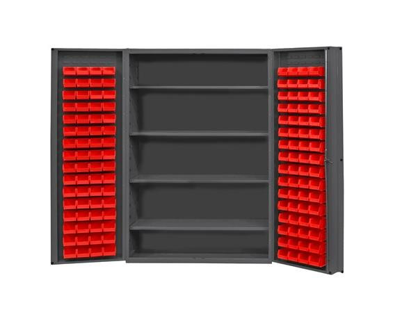 HEAVY DUTY ALL-WELDED BIN & SHELF 14 GA. STEEL STORAGE CABINETS - HDC48-128-4S