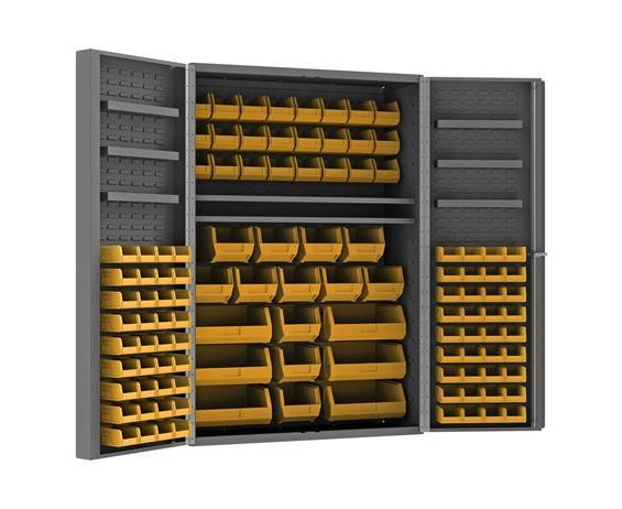 HEAVY DUTY ALL-WELDED BIN & SHELF 14 GA. STEEL STORAGE CABINETS - HDC48-114-6DS