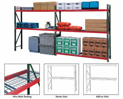 FastRak™ BULK STORAGE RACK UNITS WITH WIRE MESH DECKING - HKS3-7248120M