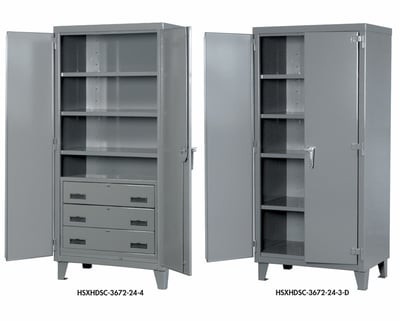 SUPER EXTRA HEAVY DUTY STORAGE CABINETS - 2,000 LB. CAPACITY PER SHELF - HSXHDSC-4860-24-3