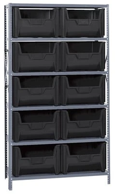 SHELVING UNITS WITH STACKABLE STORAGE BINS - HQSBU-700-BK