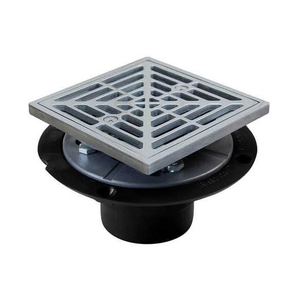 Drain Shwr Pan Pvc Pol-ss R&s Sq