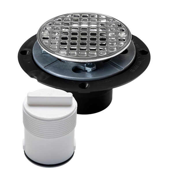 Drain & Plug Shwr Pan Abs Chrm Sq