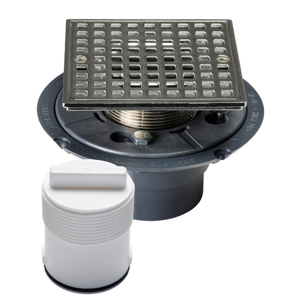 Drain & Plug Shwr Pan Pvc Orb Sq