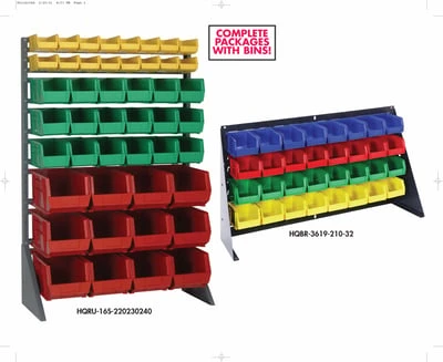 COMPLETE PRE-CONFIGURED PANELS & RACKS W/ BINS - HQLP-3619-220-32-B