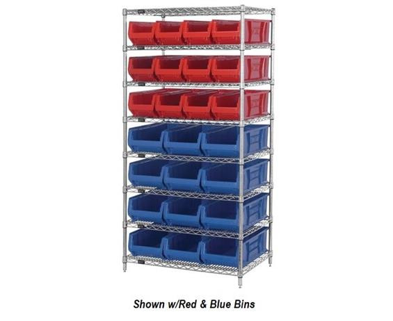 CHROME WIRE SHELVING UNITS WITH HULK CONTAINERS - HWR8-950952-R