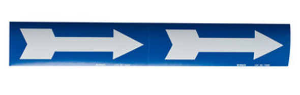 Brady 76502 Self-Adhesive Pipe Marker - Vinyl - White on Blue - B-946