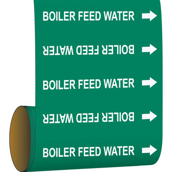 Brady 108609 Self-Adhesive Pipe Marker - Vinyl - White on Green - B-946 - 66841